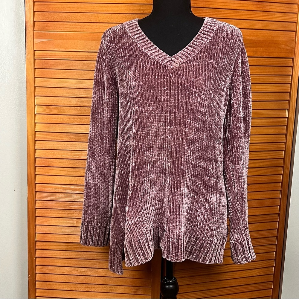 Orvis Women's V-Neck Chenille Sweater - Mauve